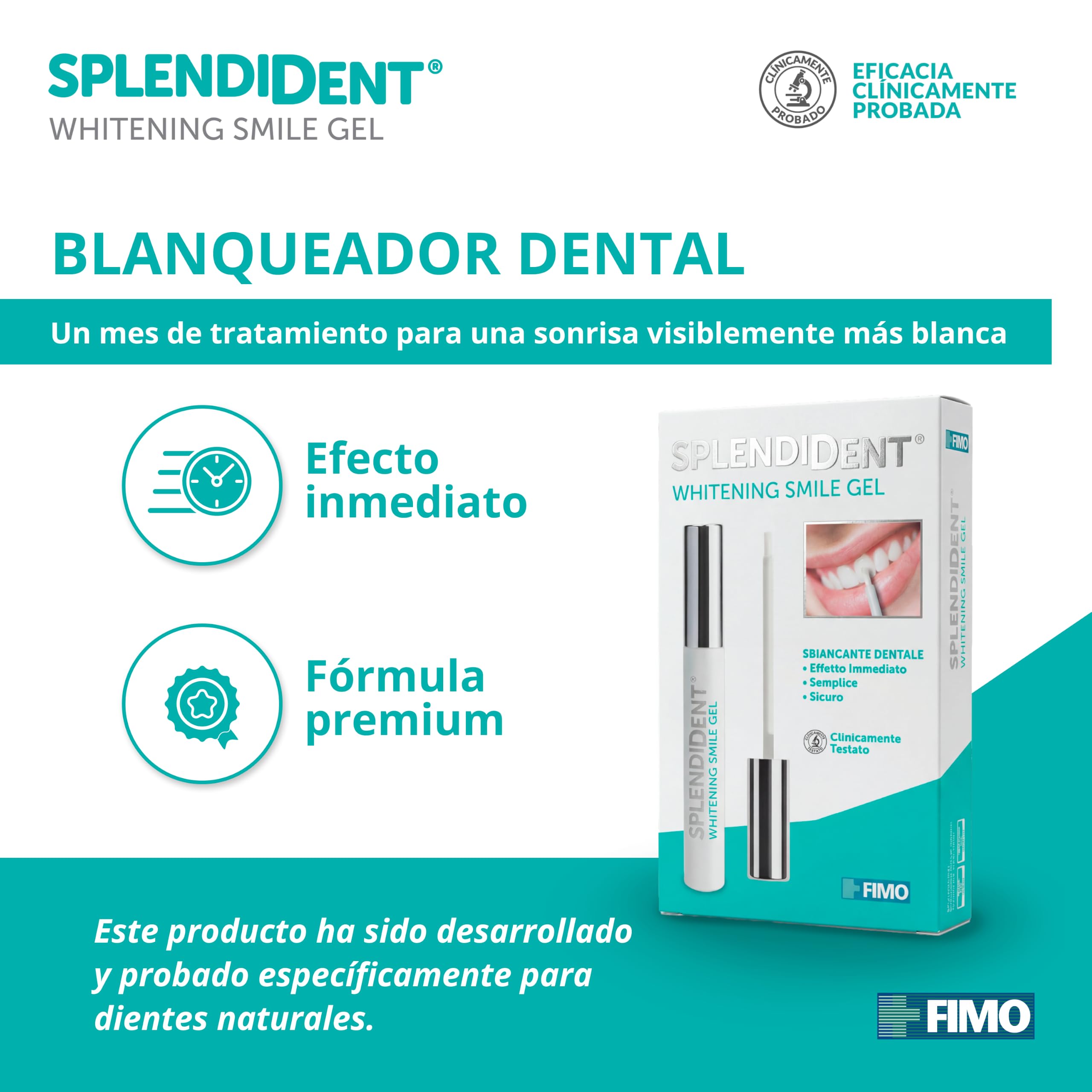 Gel blanqueador dental - Fórmula avanzada con PAP, aplicación sencilla y precisa