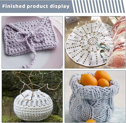 Miniatura 7 de Mayboos Gancho de ganchillo enorme de 0.984 in, agujas de ganchillo de hilo grande, mango de plástico extra largo de gran tamaño con 10 marcadores