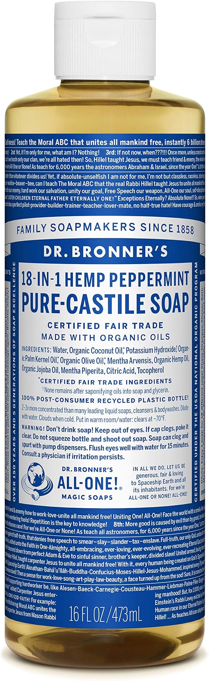 Dr. Bronner's Magic Soaps 18in1 Hemp Pure Castile Soaps