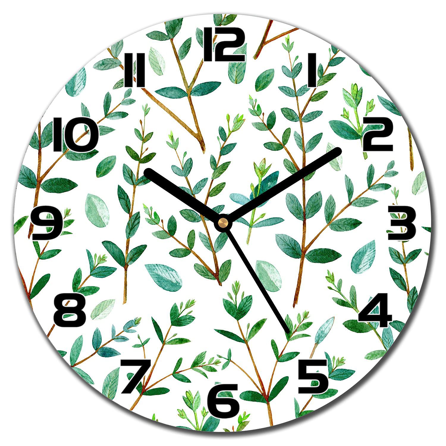 Horloge en verre de sécurité 30 cm avec aiguilles noires au design moderne et durable