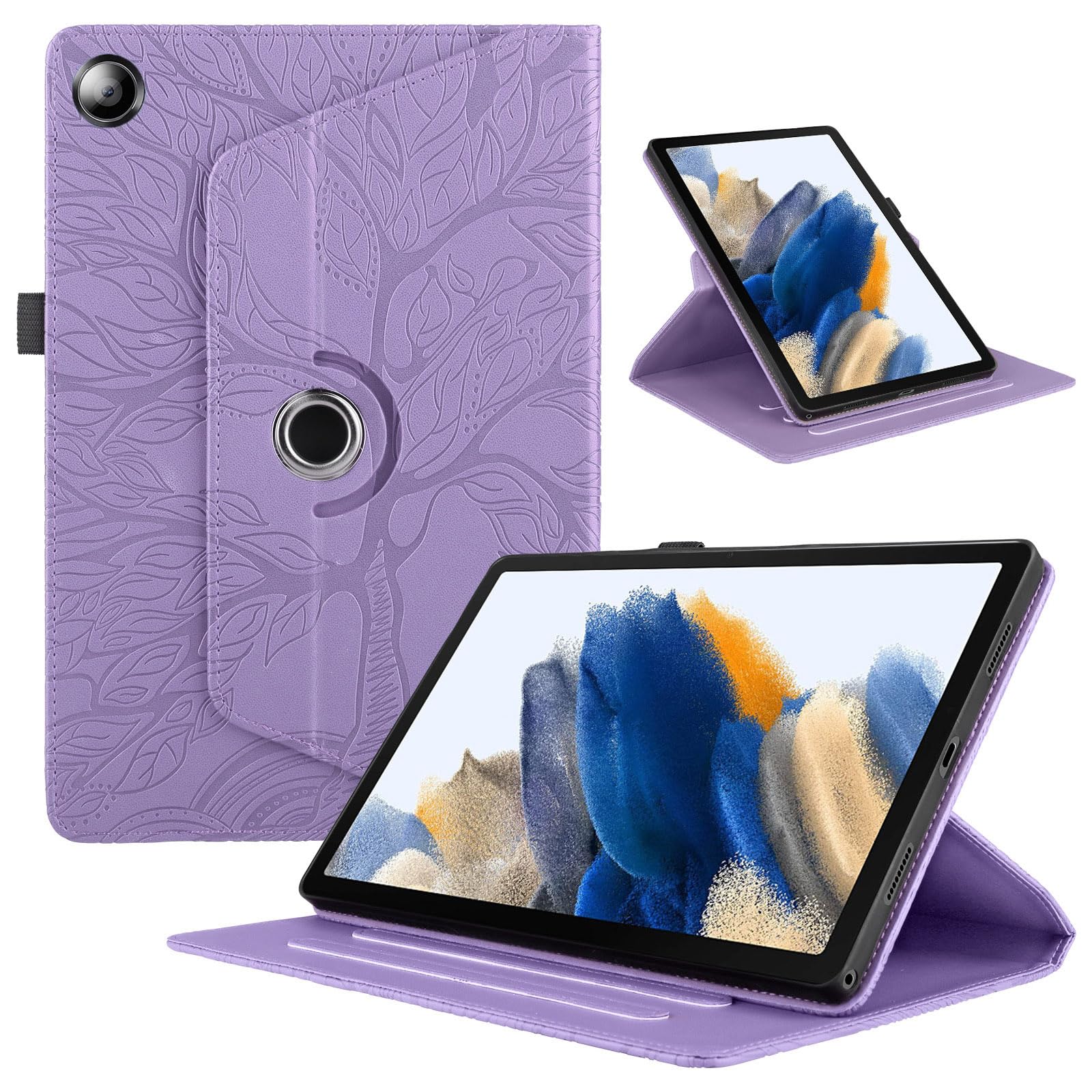 Funda para Samsung Galaxy Tab S9/ S8/ S7 11" (SM-X710/X700/T870) PU Cuero Tablets Protectora Cover 360°Carcasa Giratoria de ángulo Múltiple Stand Función Tablets Funda,Rojo Árboles — view 181