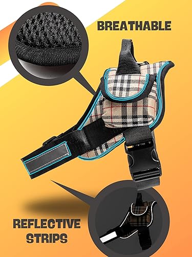 Miniatura 6 de Arnés para perro grande a cuadros con bolsillo para mascotas, arnés para perro grande, arnés para perro grande, arnés reflectante grande para perro,