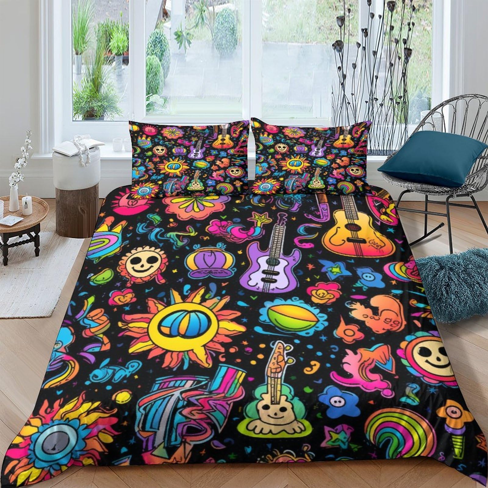 Housse de couette avec fermeture éclair parure de lit 3D 200x200cm