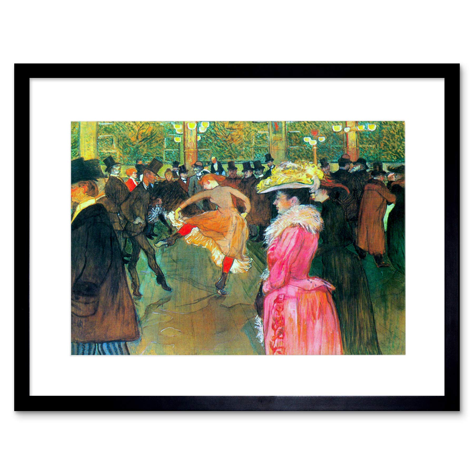Wee Blue Coo Toulouse Lautrec Ball In Moulin Rouge Framed Wall Art Print