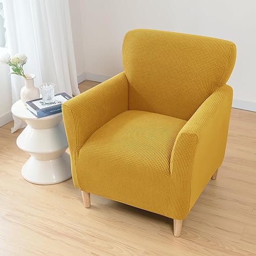 Vista 178 de MIFXIN Fundas para sillón de banquete, funda suave y elástica de jacquard con brazos, elástica antideslizante, funda de sofá, protector de muebles