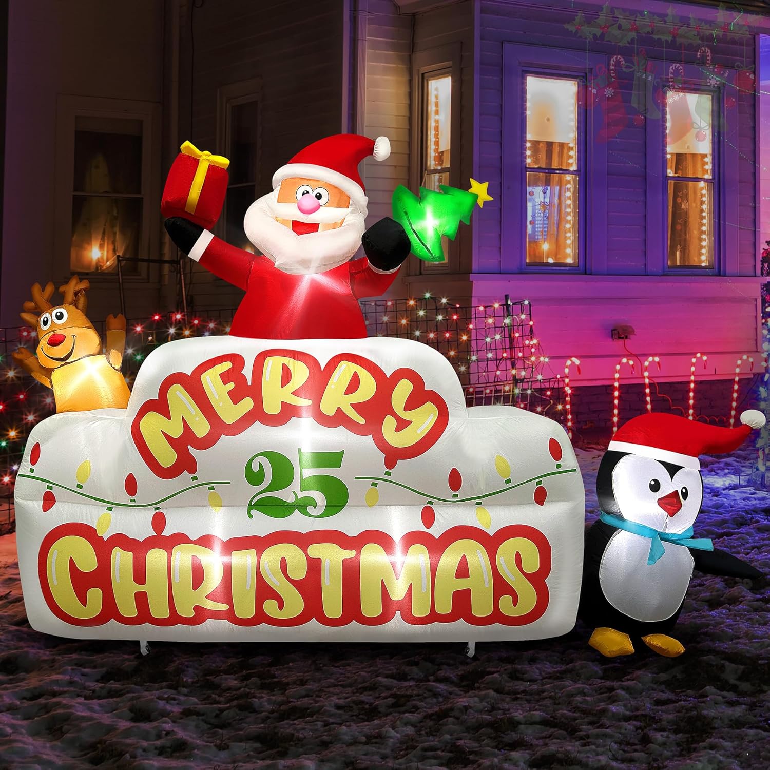 8 FT Christmas Inflatables Outdoor Decorations, Santa Claus