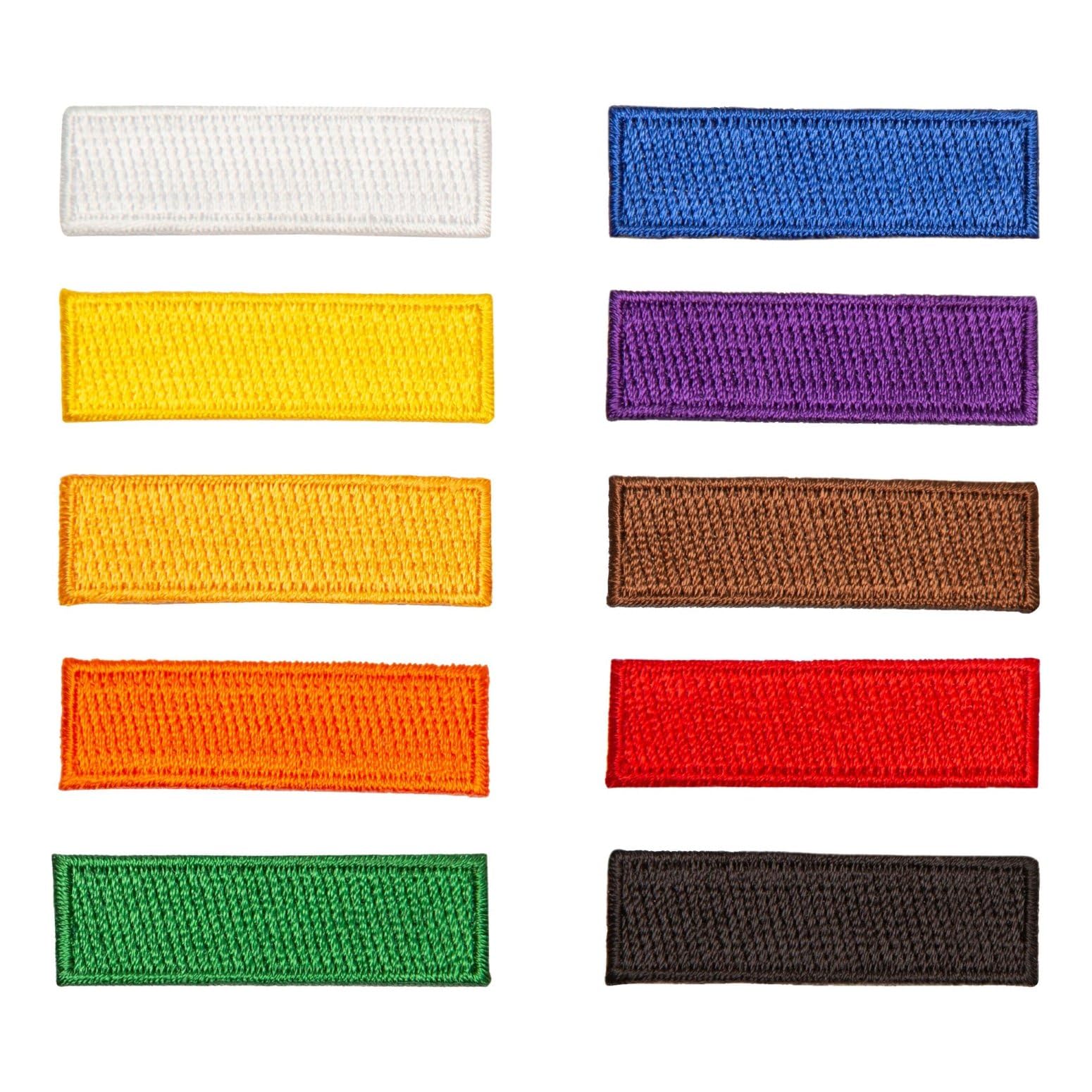 Martial Arts Embroidered Iron On Stripes (Patch, Tab) for Coloured Belts Gradings - Sold As Singles (Silver)