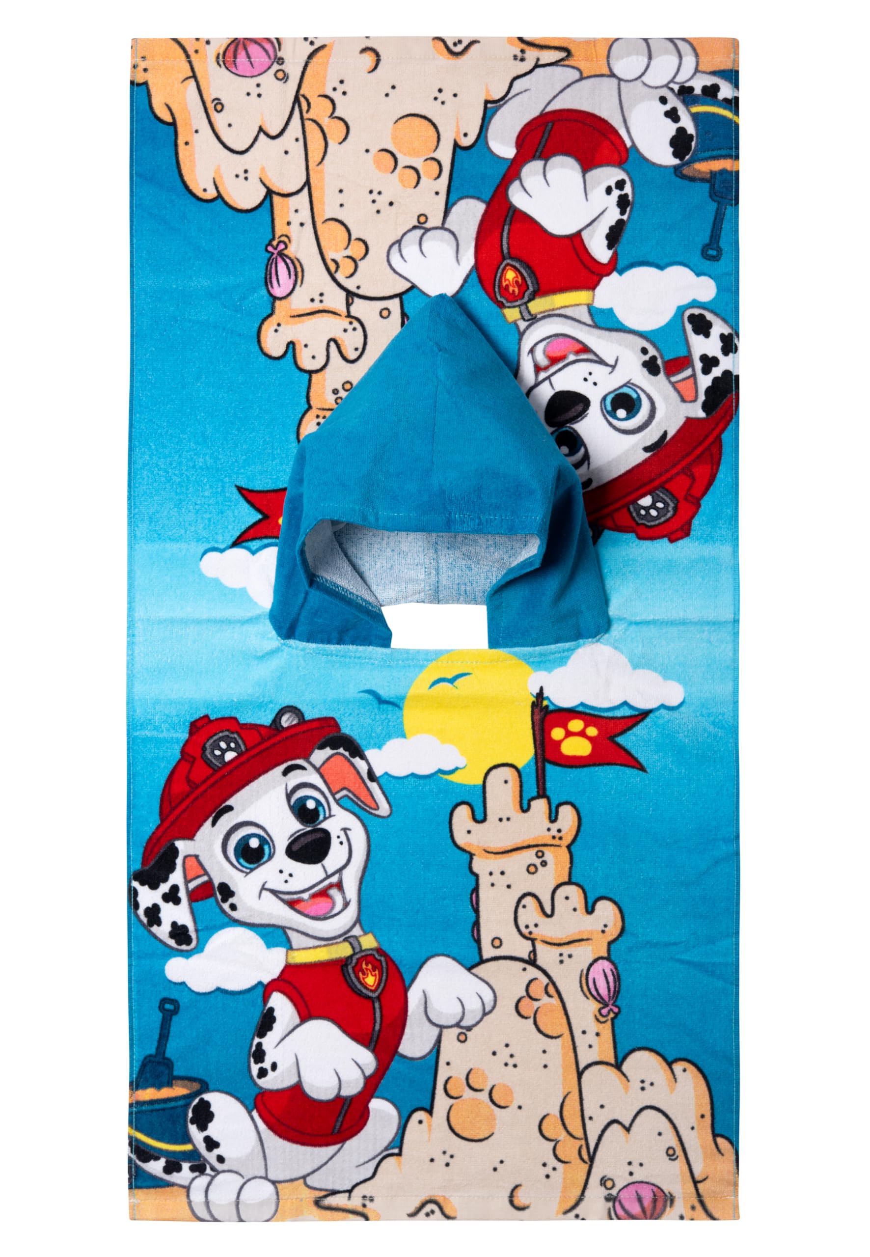 United Labels Patrulla Canina Poncho de baño infantil 50x100 cm 100% algodón toalla con capucha azul