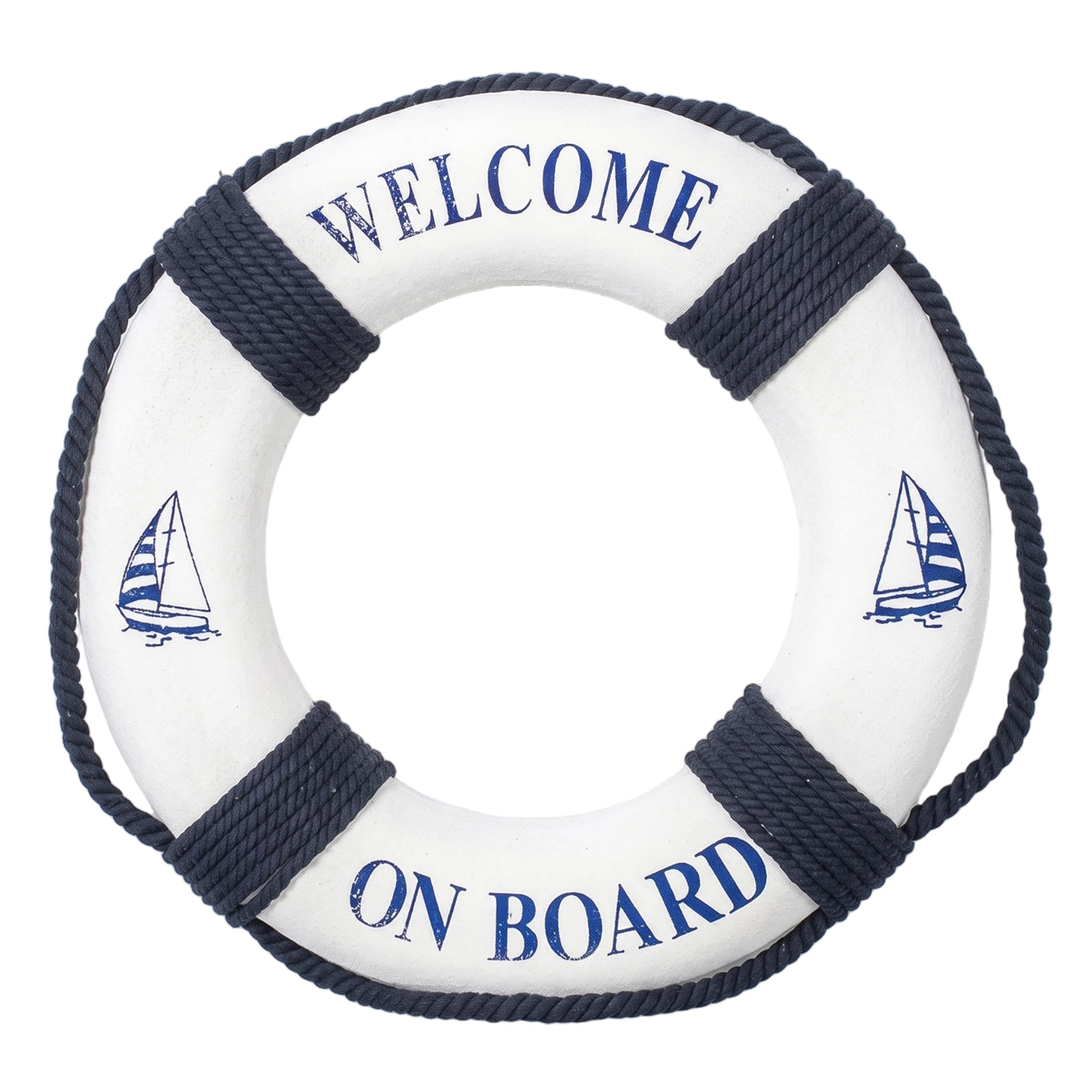 Syutokul Life Preserver Ring Decoration, Mediterranean Nautical Wall Decor with Rope Wall Hanging Decor, 40cm/15.75inch