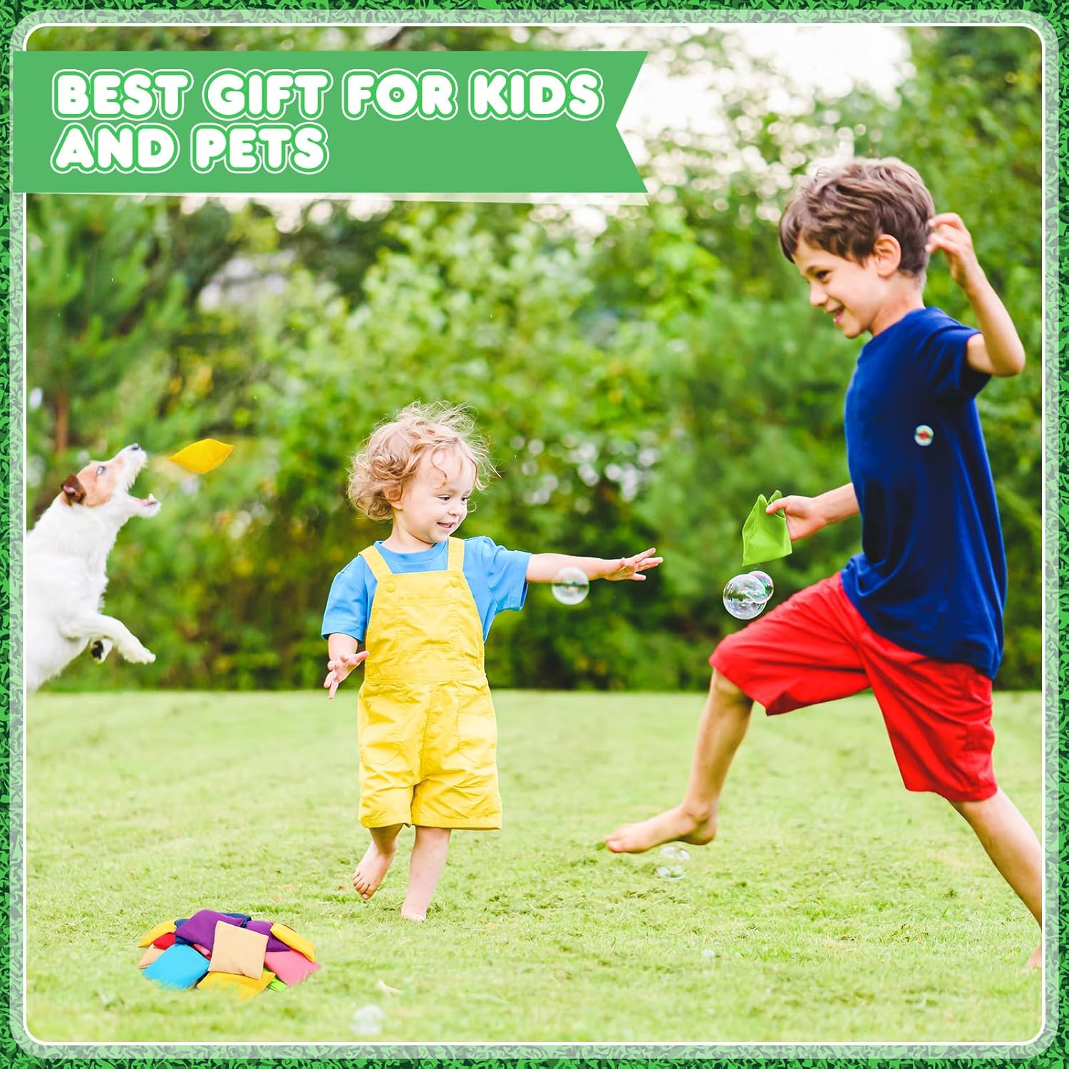 32 Pack Bean Bags Toss for Kids Cornhole Bean Bags Colorful Bean Bags for Tossing Canvas Toss Bags Hand Toy Toss Games Weights for Outdoor Yard Games, Assorted Colors (Fresh Colors,3.94 x 3.94 Inch)
