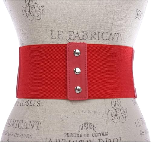 Miniatura 3 de Cinturón elástico trenzado ancho de cintura alta para mujer de 4 pulgadas