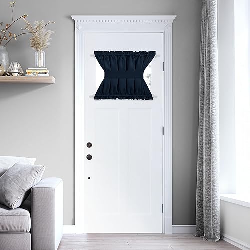 Miniatura 221 de Deconovo Cortina opaca de Navidad para puertas de vidrio y luces laterales, panel de privacidad con aislamiento térmico con doble bolsillo para