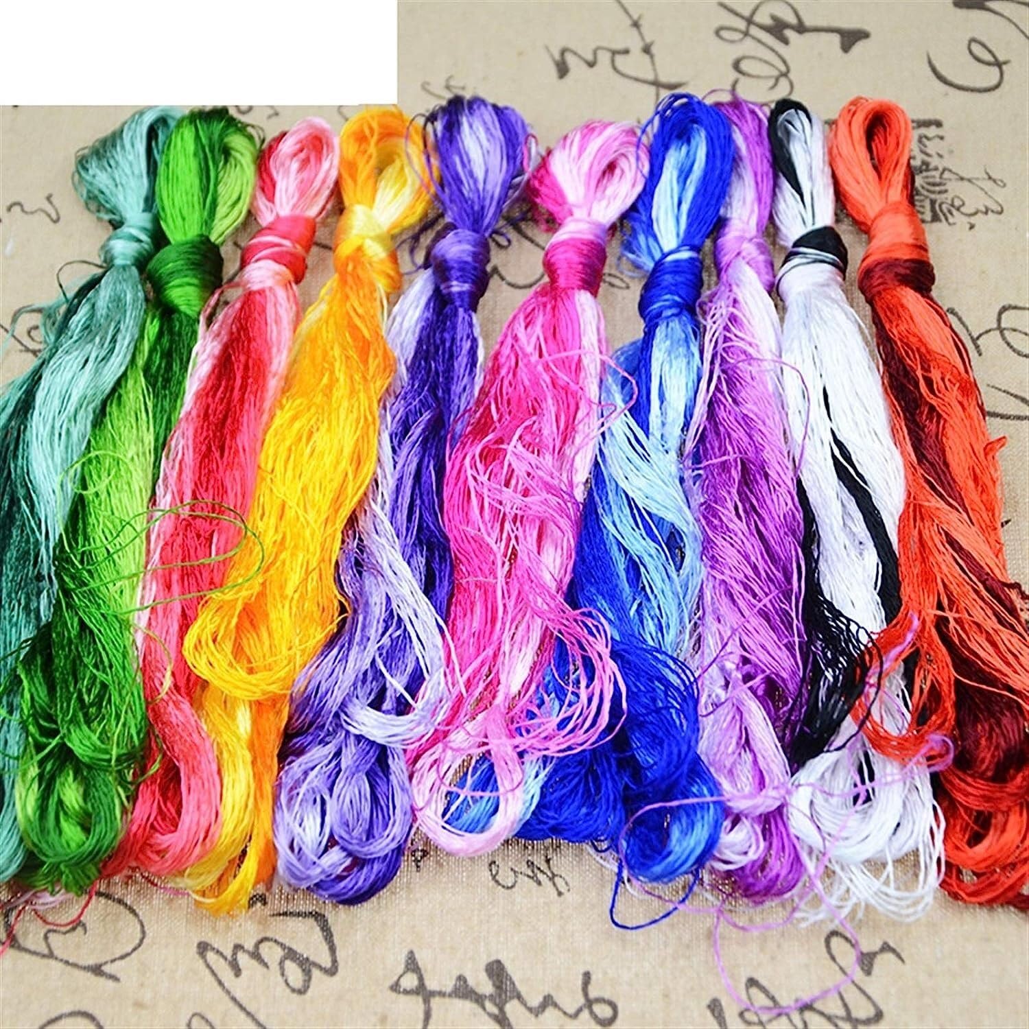 Nici do szycia, Nici do haftu Jedwabne nici do haftu 30/50/100 motków Wielokolorowe nici dentystyczne Ręcznie tkane nici jubilerskie (Kolor: 30 motków) (Color : 100 Skeins)