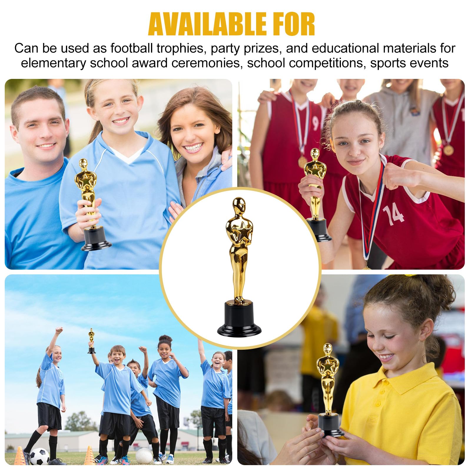 SUNOYA Coppa per Trofei, 12PCS Coppe e Trofei Calcio, Coppa Trofeo Bambini, Plastica Trofeo Placcata, Coppe e Trofei Personalizzati per i Premi Sportivi del Calcio e i Gala di Premiazione