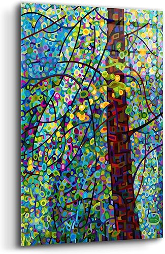 Miniatura 2 de Epic Art 'Pine Sprites' de Mandy Budan, arte de pared de vidrio acrílico, 16 x 24 pulgadas