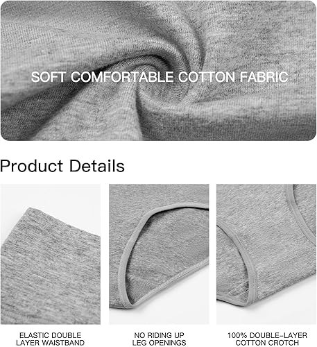 Miniatura 6 de HAVVIS Bragas Ropa Interior de Mujer de Algodón Cintura Alta Control Abdominal Panties Rosa Jacquard para Damas Multipack