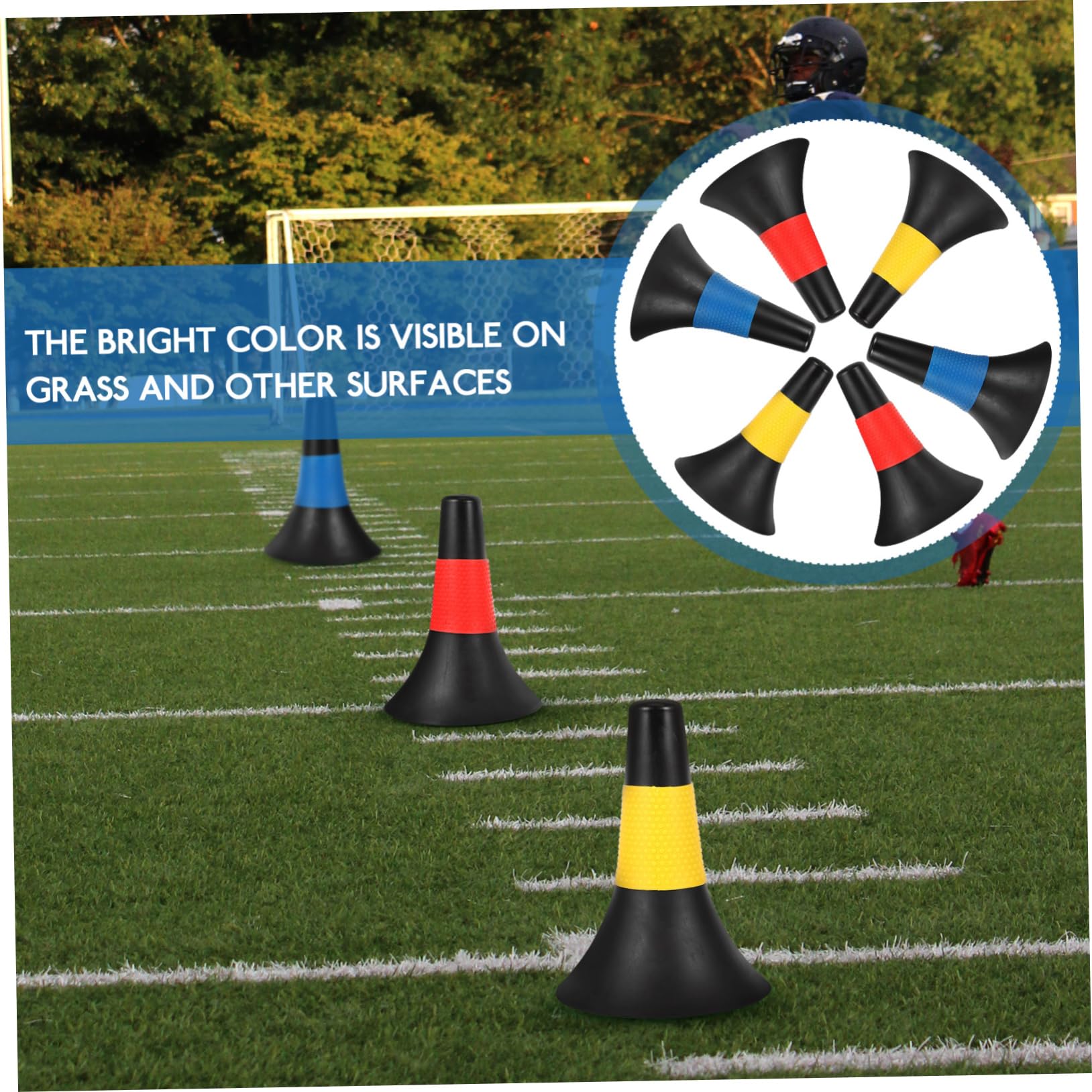 Mikikit 6piezas Conos De Entrenamiento De Fútbol Conos De Ejercicio Multi-funcionales para Agilidad Marcadores De Seguridad PE para Entrenamientos De Fútbol y Actividades