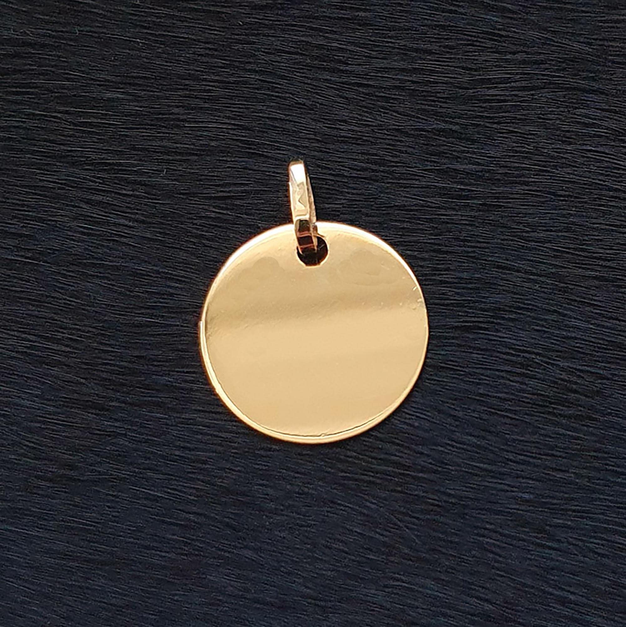 Anhänger Gravurplatte Echt Gold 333 I 8 Karat 8mm 10mm 12mm 15mm Goldanhänger Rund Platte für Gravur