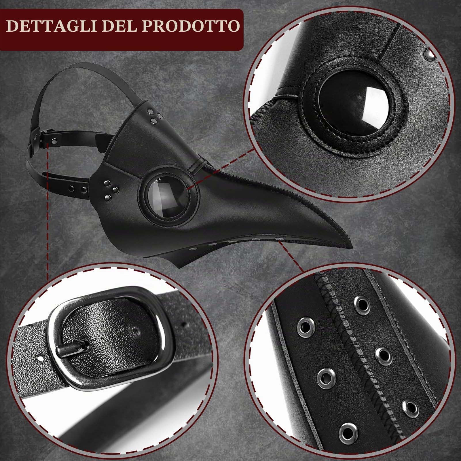 Medico della Peste Costume, Dottore Della Peste Costume Bambino Adulto Set con Mantello Maschera Cappello Accessori Plague Doctor Cosplay per Halloween Carnevale