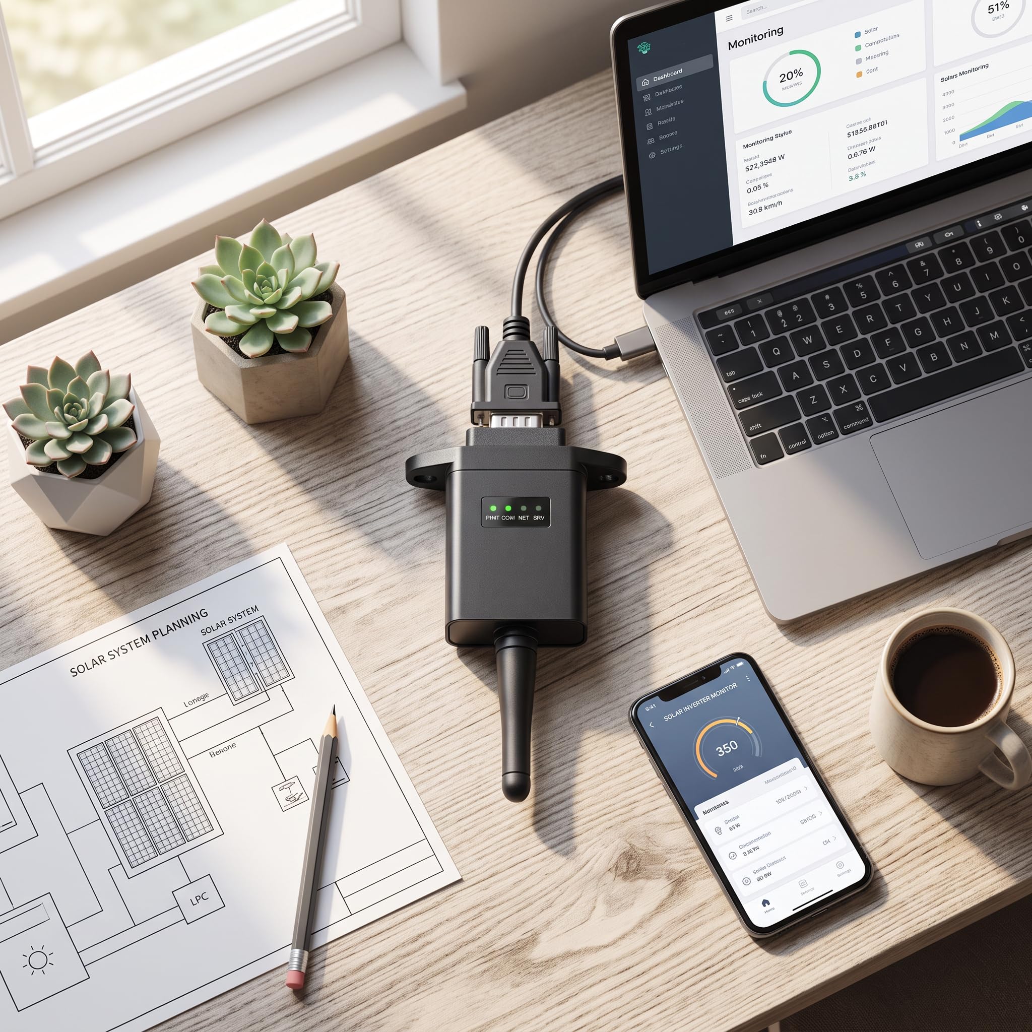 Inverter Solari WiFi, Vm Plus Modulo WiFi Modulo Inverter Ibrido Solare Modulo APP Monitoraggio Remoto Interfaccia RS485