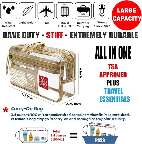 Miniatura 2 de Rough Enough - Bolsas de aseo transparentes para artículos de aseo de viaje, bolsa de maquillaje, bolsas de cosméticos de viaje para mujeres y