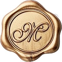 Vista 42 de Yoption Calcomanías de sello de cera con inicial M, paquete de 100 calcomanías autoadhesivas doradas para sellos de letras sobre para bodas