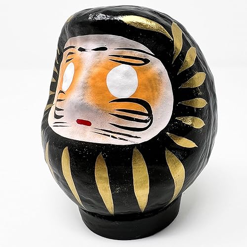 Daruma Doll - Hecho en Japón - Potencia y protección (negro, pequeño - 3.5 pulgadas)