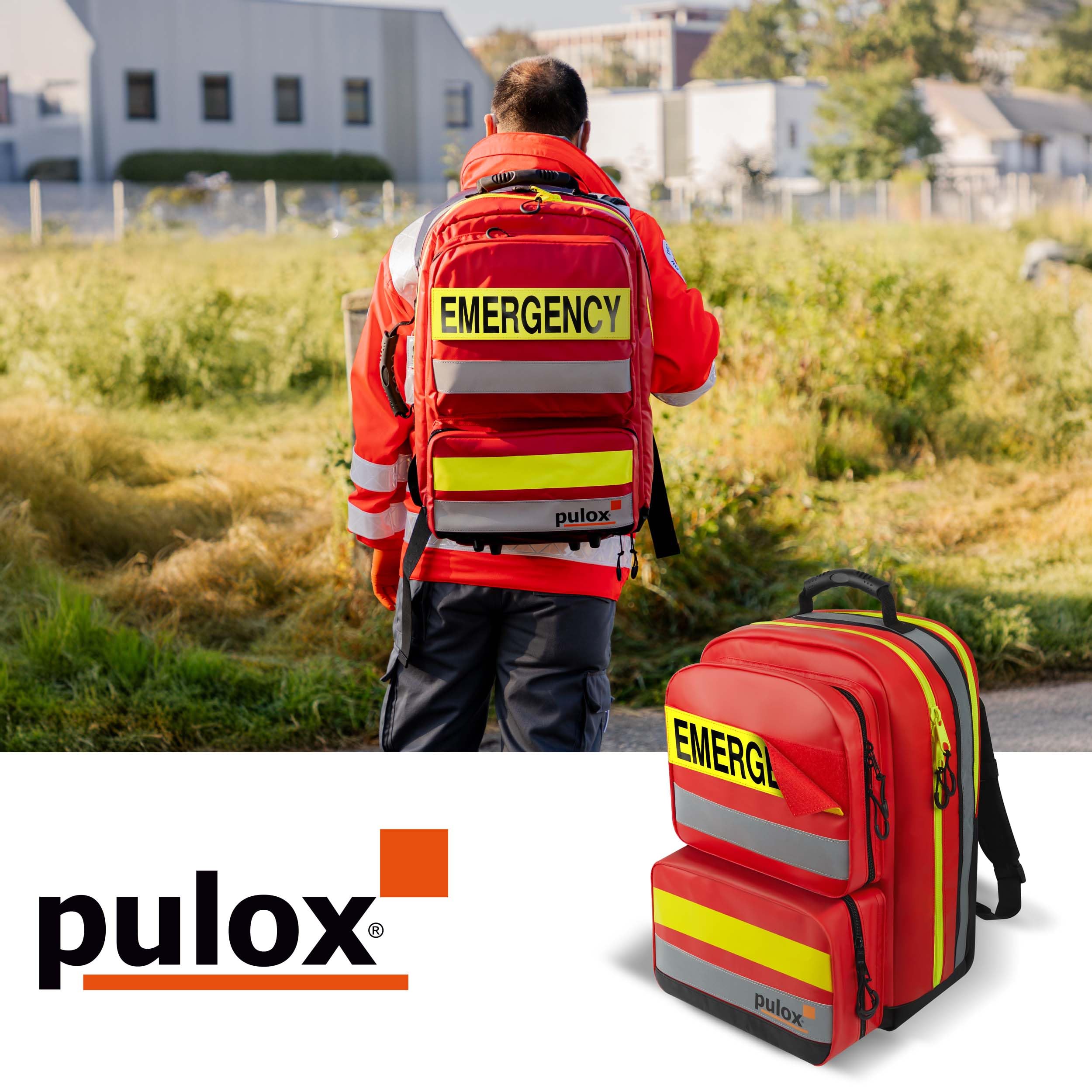 Pulox Zaino di Pronto Soccorso - Zainetto medico professionale di emergenza per soccorritori e paramedici - Completo con contenuto Advance