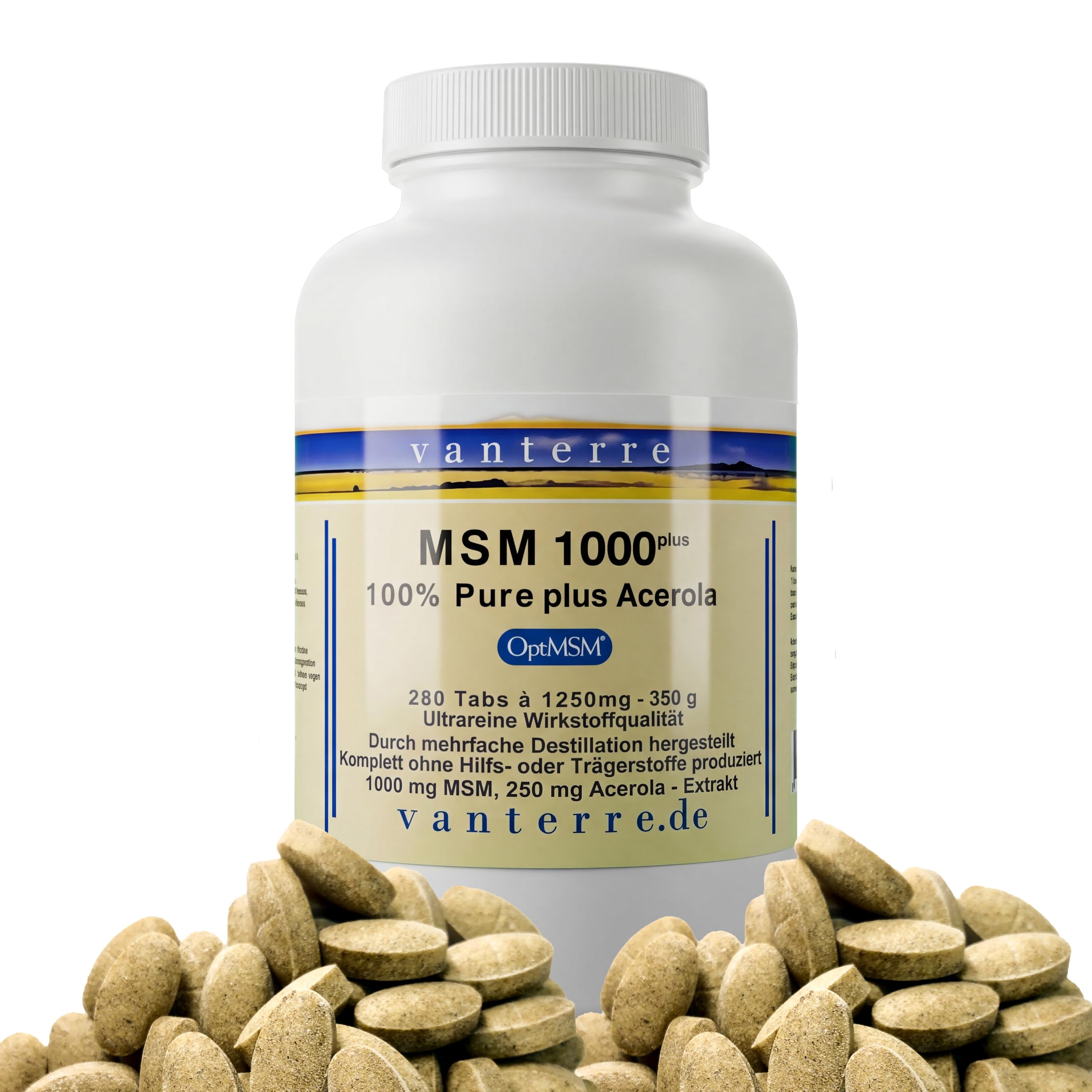 Balchem OptiMSM* El MSM más puro, seguro y cualitativamente duradero del mundo: v a n t e r r e MSM 1000 plus - 280 pestañas