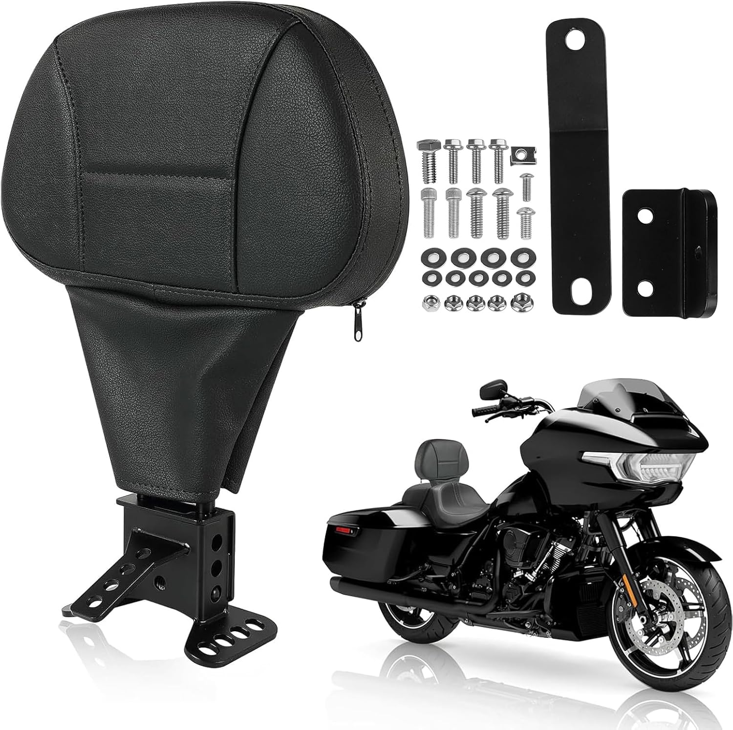 Adjustable Rider Driver Backrest, Detachable Plug-in Rider Backrast 1997-2026 Fit for Harley Davidson Touring Street Glide Road Glide Ultra Limited Electra Glide Road King CVO 2009-2026