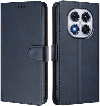 Faux Leather Flip Wallet Case for Redmi Note 14 Pro 5G, YBW Blue | Card Slots Storage, Magnetic Closure, Hands-Free Kickstand, RFID Blocking, Precise Cutouts