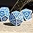 Poludie 7PCs DND Dice Set, Unique Window Lattice Pattern D&D Dice Set with Leather Die Bag, Polyhedral Die for RPG Table Games (Blue/White)