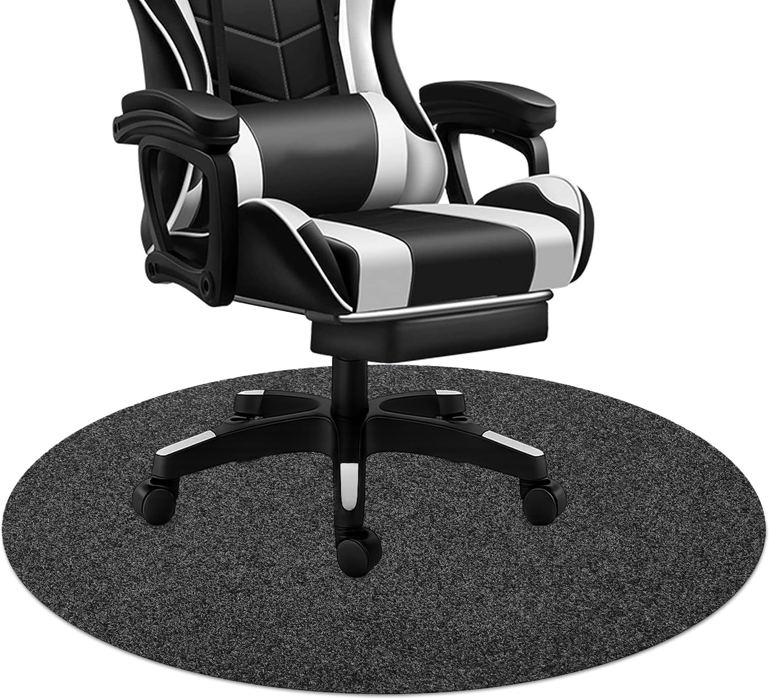 Office Chair Mat for Low Flat Pile Carpet Hardwood Floor Round 39x39 Non-Slip Noise Reducing Carpet Floor Protector