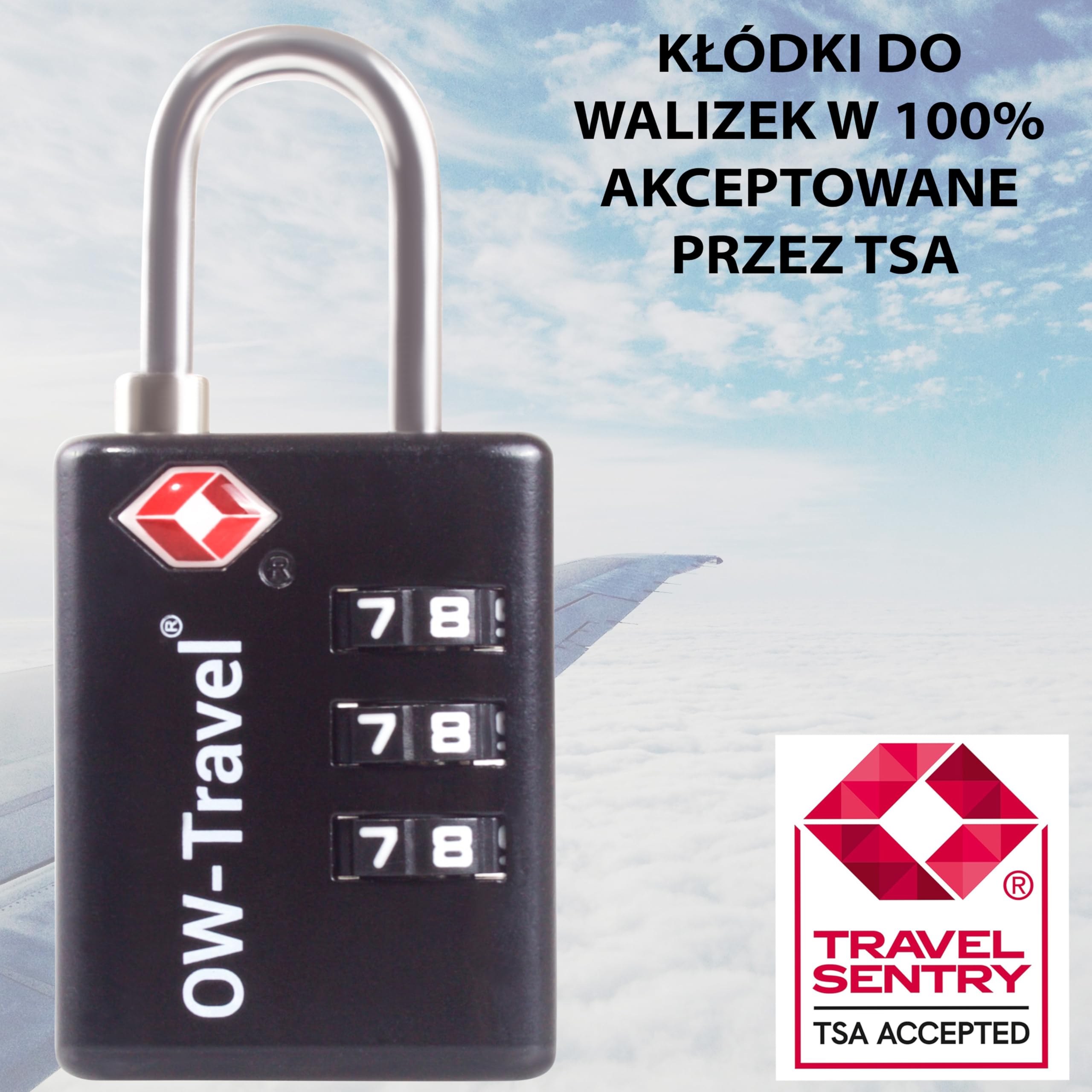 Zatwierdzone przez TSA zamki bagażowe zamki do walizki z otwartym alarmem OW-Travel 3-cyfrowa kłódka bezpieczeństwa, kłódka szyfrowana, zamek z kodem na zamek błyskawiczny, bagaż, torbę, plecak, schowek na siłownię