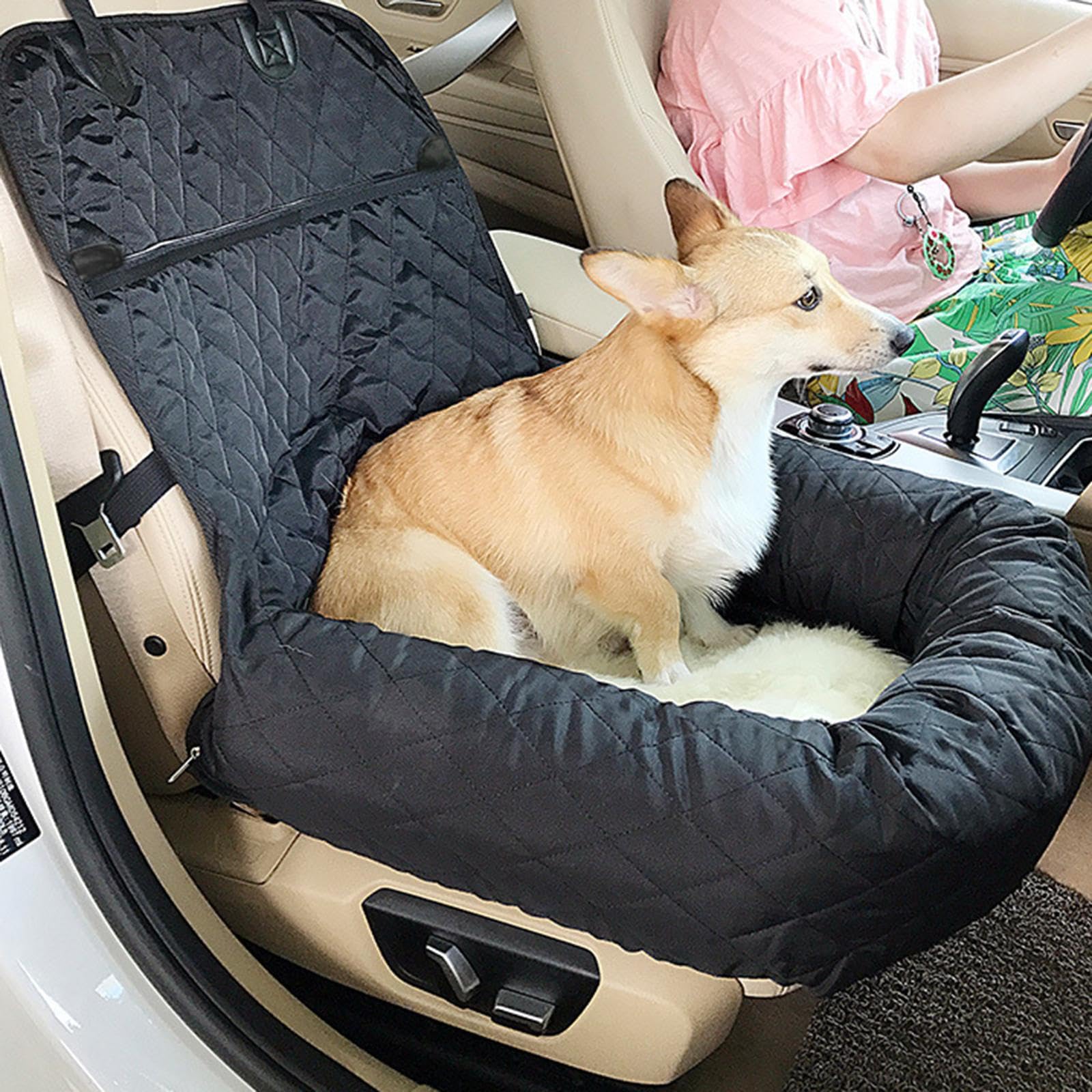 Hundesitzerhöhung, wasserdicht, komfortabel und sicher, Autositz für kleine Hunde, vorne im Auto mit Gurt, Reisesitz für Hunde, Hundezubehör, Welpenbedarf