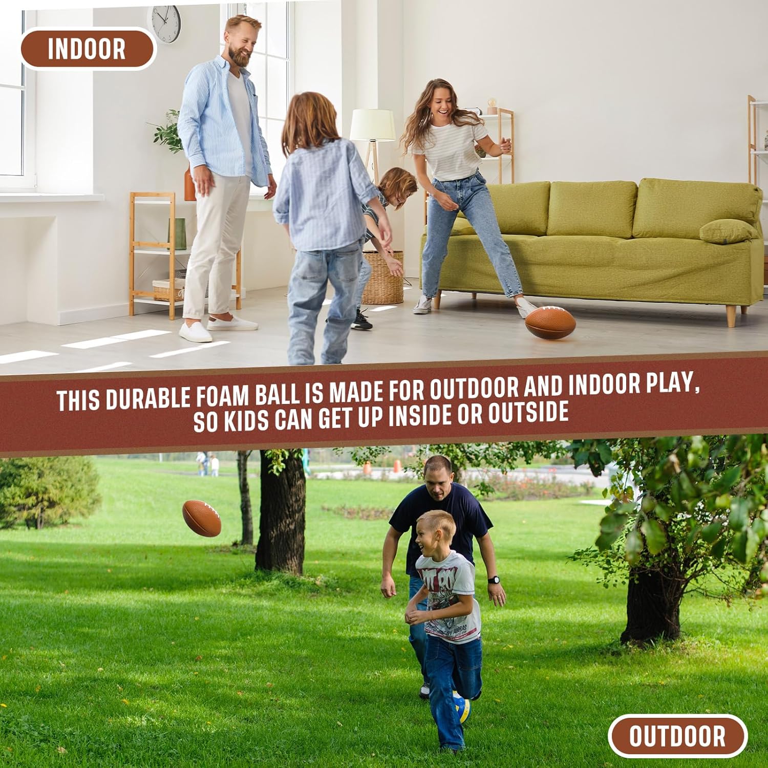 Blulu 20 Pcs Mini Footballs 4.72" Foam Football Bulk Small Stress Ball Foam Sport Balls for Birthday Carnival Reward S Bow Game Party Favors