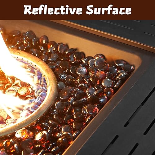 Miniatura 10 de vchin Vidrio de fuego azul cobalto para fogata de propano, chimenea y decoración al aire libre. Rocas de vidrio para hogueras de 20 libras. Cuentas