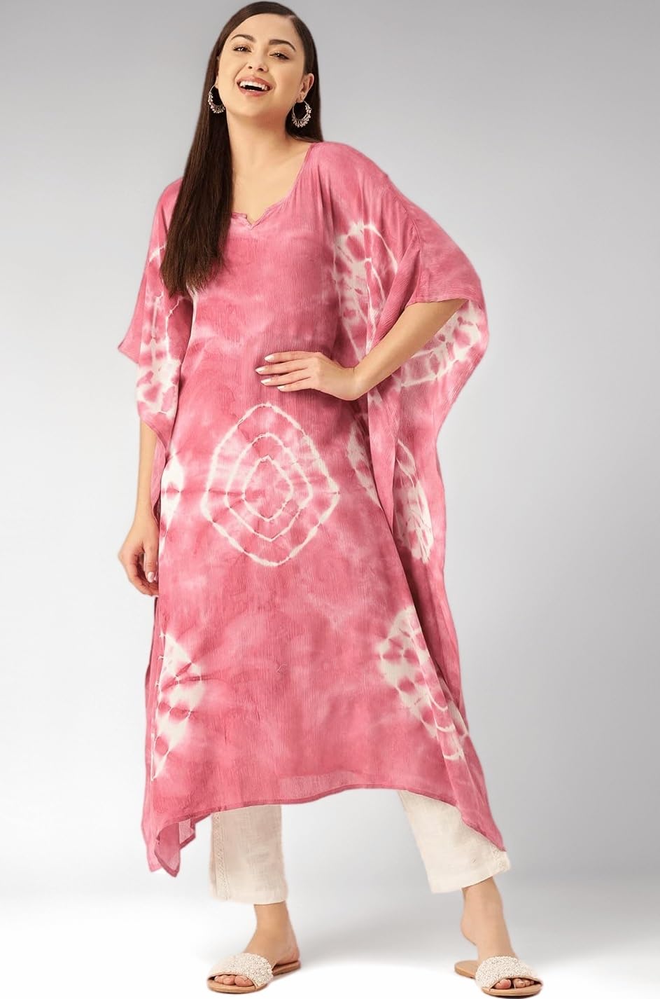 Tie and Dye Crepe Kaftan Kurta