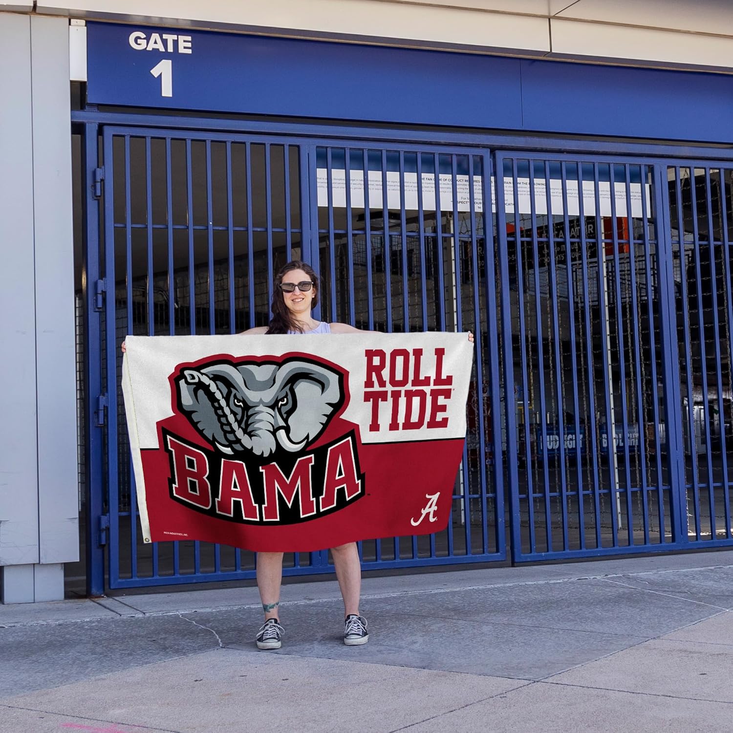 Rico Industries NCAA Alabama Crimson Tide Roll Tide Two-Tone 3' x 5' Banner Flag Single Sided - Indoor or Outdoor - Home Décor