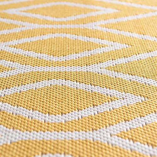 Miniatura 5 de Jill Zarin Outdoor Collection - Alfombra rectangular de 3 pies 3 pulgadas x 5 pies 3 pulgadas, color amarillo marfil y marfil