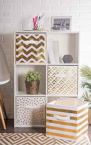 Miniatura 5 de DII No tejido de poliéster metálico Chevron, color dorado, juego pequeño de 2