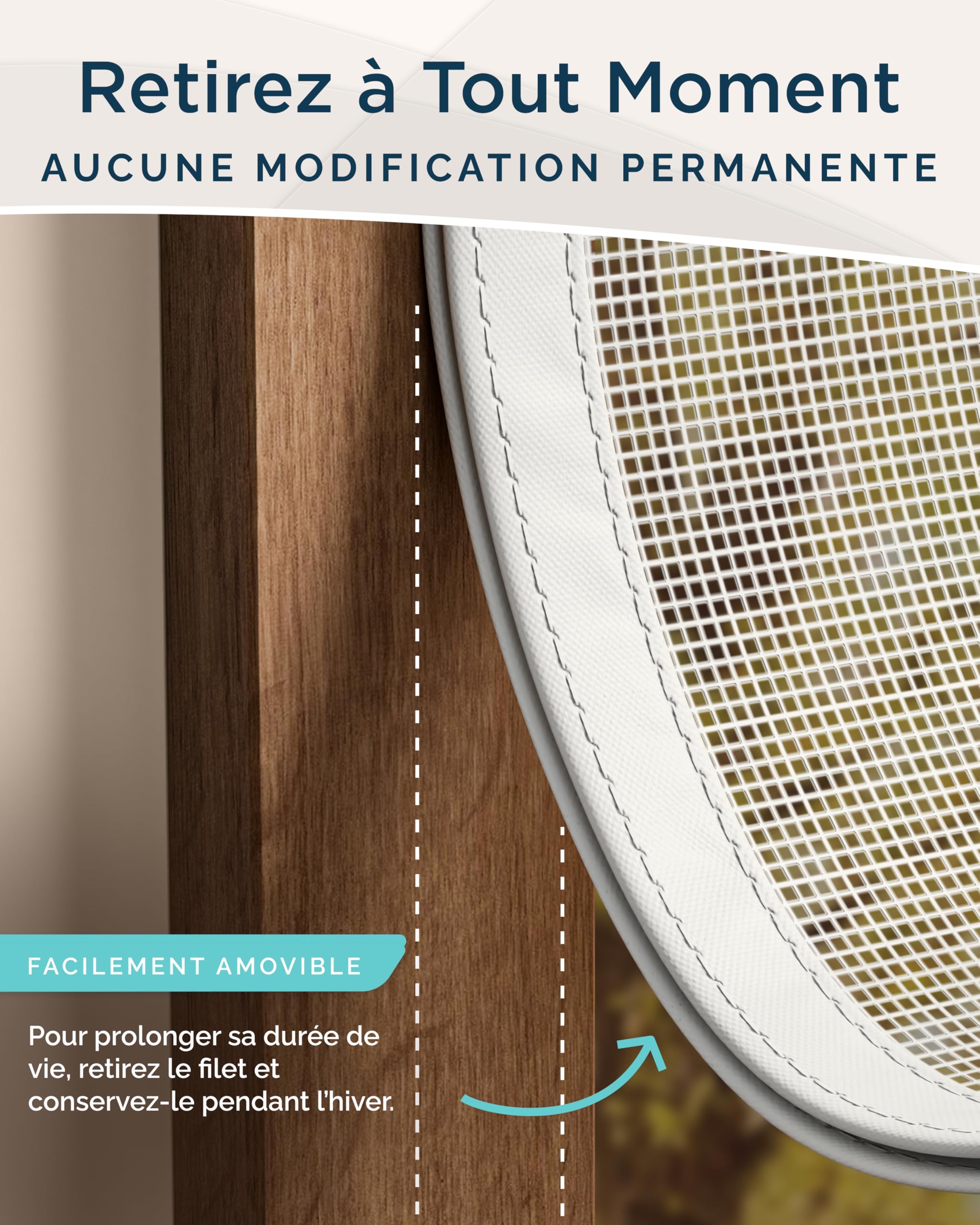 ARCOL Moustiquaire Porte Magnétique 140x220 cm en Fibre de Verre – Stop Moustiques en 3 min, Maille Ultra-Fine, Fermeture Auto Aimants & Lest, Bande Auto-Agrippante Large (Blanc)