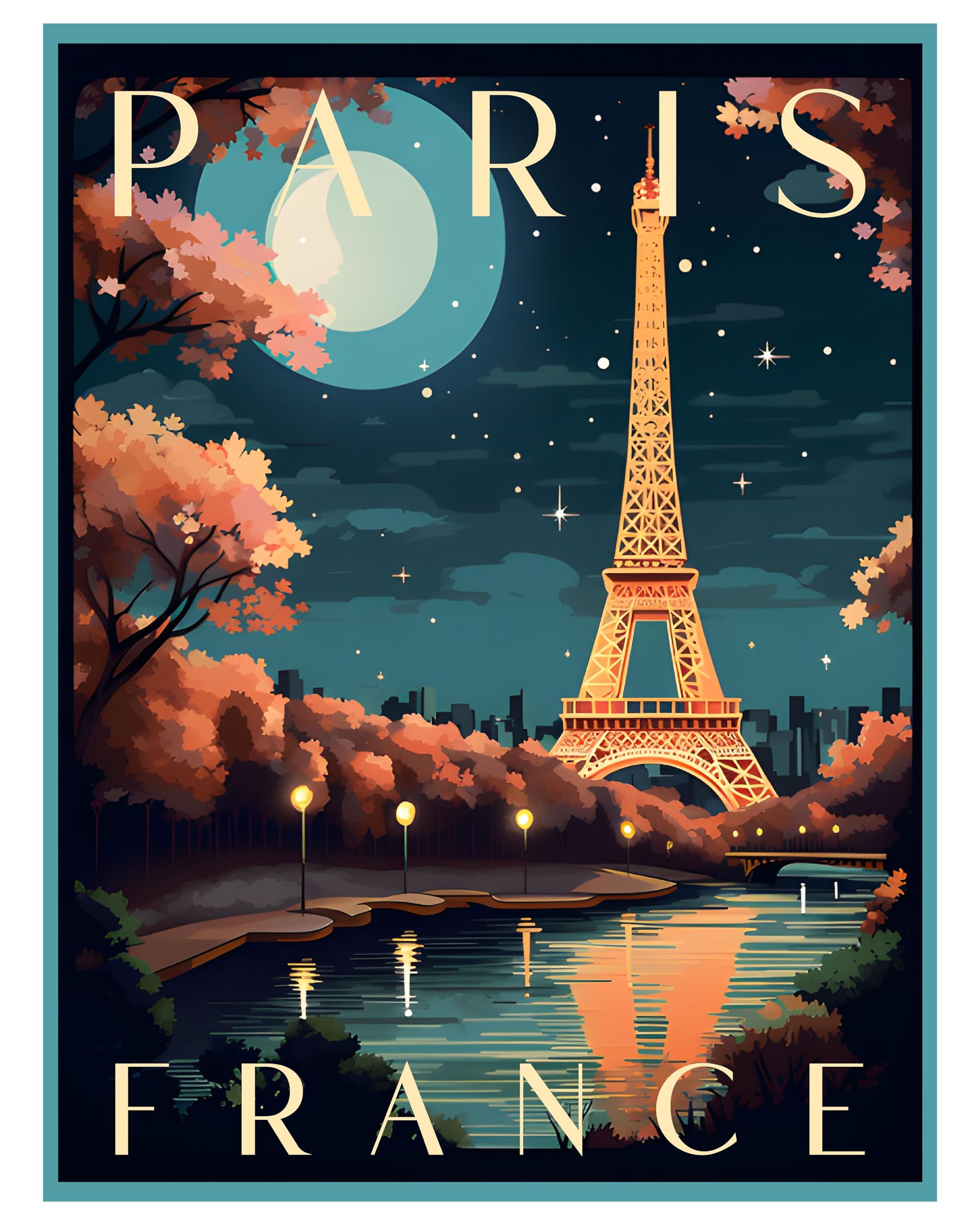 R and R Imports Paris France Souvenir Vintage Travel Poster 16x24-Inch