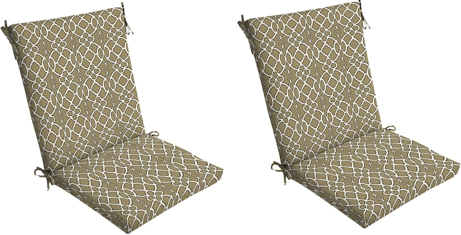 Set 2 Patio Chair Seat Pad Replacement Cushion Reversible
