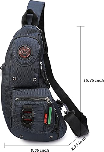Miniatura 9 de Mochilas de eslinga, bolsas de pecho con bandolera para hombres, mujeres, viajes al aire libre, Mochilas Sling