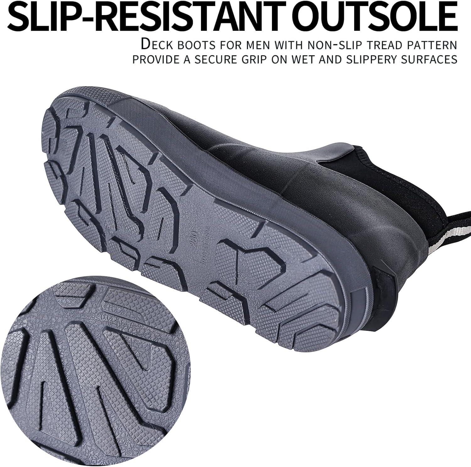 Rain Boots for Men Waterproof Men's Deck Boots Fishing Booties Anti-Slip Rubber Boots Ankle Comfort Lightweight Gardening Shoes for Yard Farm Outdoor Work Boating - Image 5