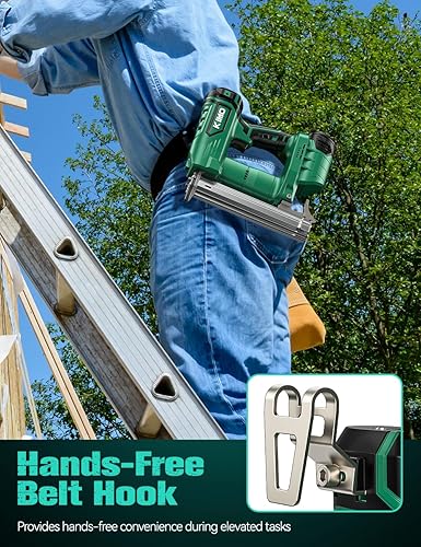 Miniatura 8 de KIMO - Pistola de uñas de calibre 18 inalámbrica con batería de 2.0 Ah x 2 y cargador rápido, 5000 clavos, disparo de un solo contacto, 180