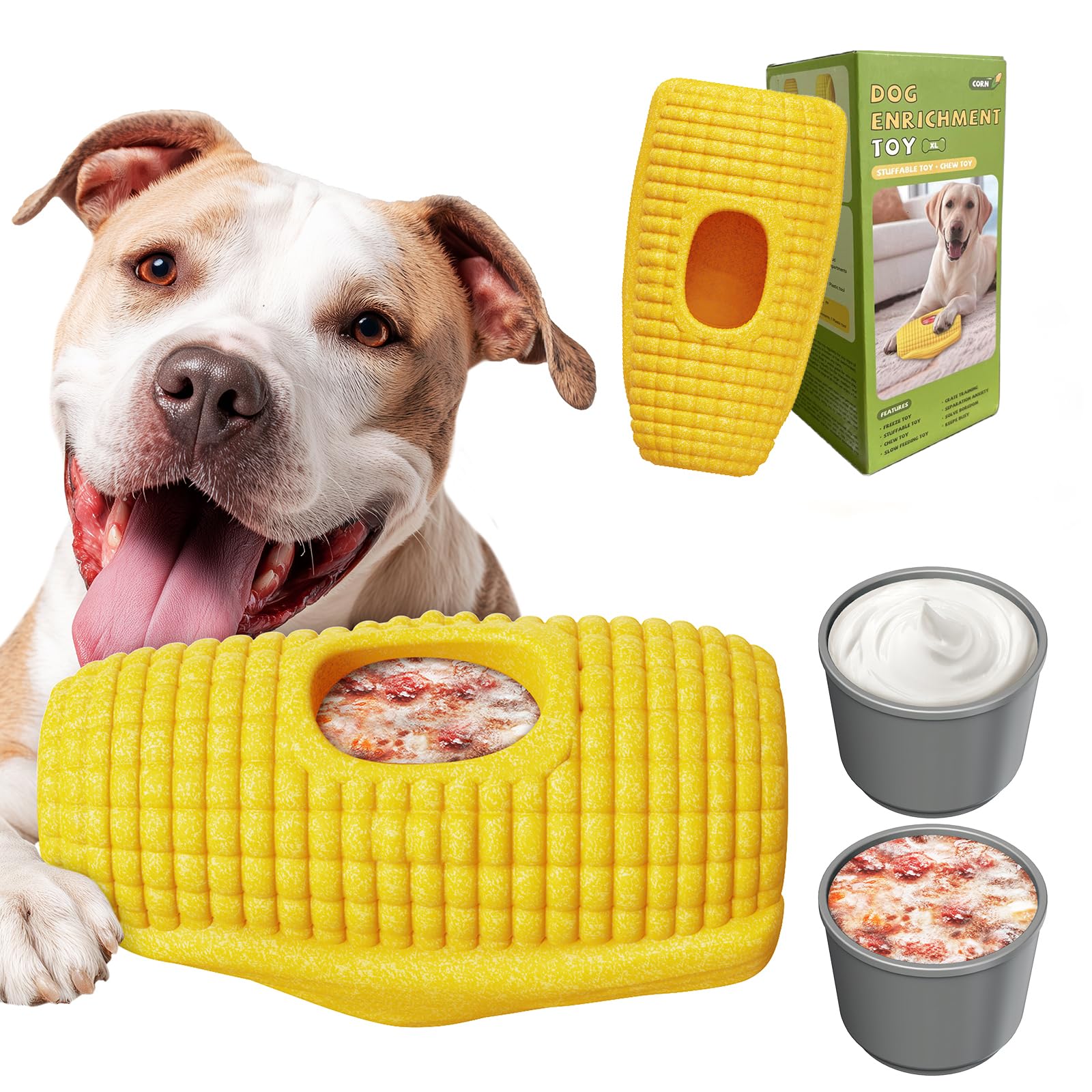 Interactive Dog Toys for Aggressive Chewers Indestructible Dog Toy to Keep Them Busy Corn-Shaped Durable Dog Chew Toys