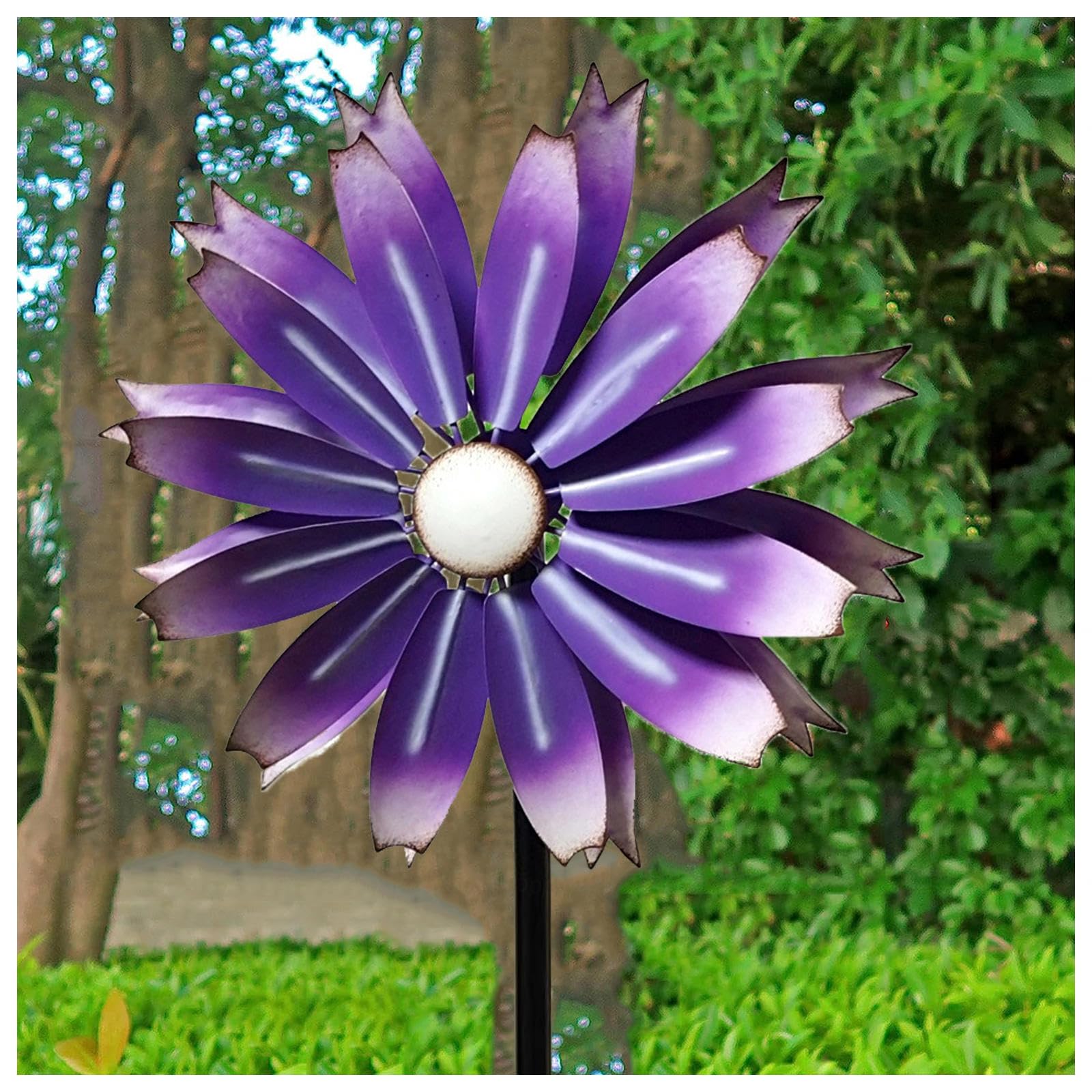 Spinner Da Esterno Per Cortile E Giardino, 149cm Acchiappavento, Grande Mulino A Vento Da Giardino,Purple