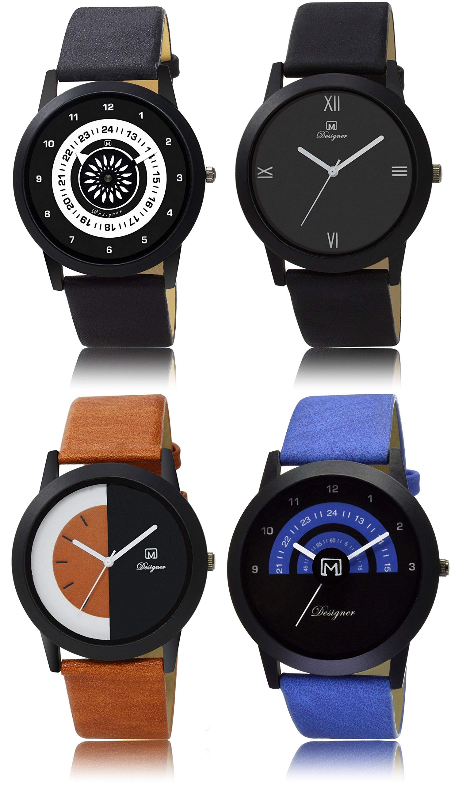 OM DESIGNER Slim Analogue Combo Pack of 4 Watches- latest-2252 (B07R91Q1WK) Amazon Price History, Amazon Price Tracker